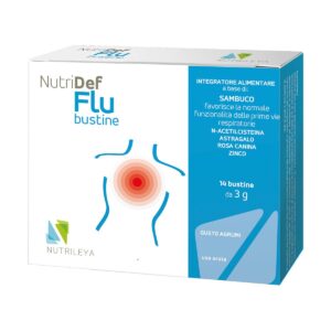 NutriDef Flu është suplement në bustina që përmban vitaminë C, zink dhe echinacea, i përshtatshëm për të forcuar imunitetin dhe për të lehtësuar simptomat e ftohjes dhe gripit.