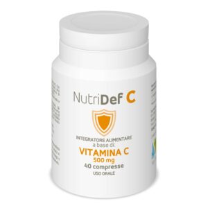 NutriDef C 500mg – tabletë me vitaminë C për forcimin e sistemit imunitar dhe mbrojtjen kundër ftohjeve dhe stresit oksidativ.
