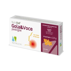 NutriDef Gola & Voce Miele – pastile me mjaltë Manuka dhe përbërës natyralë për qetësimin e fytit dhe mbrojtjen e zërit.