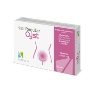 NutriRegular Cyst – suplement natyral për mbështetje të shëndetit të traktit urinar dhe për reduktimin e inflamacionit të fshikëzës.
