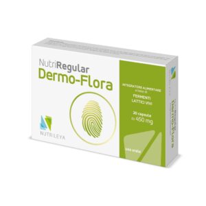 NutriRegular Dermo Flora – suplement me fermente laktike për ekuilibrin e zorrëve dhe lëkurës.