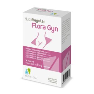 NutriRegular Flora Gyn – suplement probiotik për florën vaginale, ekuilibrin intim dhe mbrojtjen natyrale nga infeksionet.