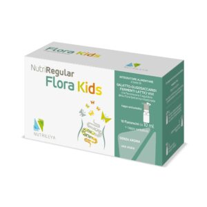 NutriRegular Flora Kids – suplement me probiotikë për fëmijë, për ekuilibrin e florës intestinale dhe mbështetje imunitare.