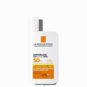 La Roche-Posay Anthelios Invisible Fluid SPF50+ – krem kundër diellit për lëkurë të ndjeshme me mbrojtje të përforcuar UVA/UVB.