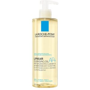 La Roche-Posay Lipikar Cleansing Oil AP+ për pastrim dhe hidratim të lëkurës së ndjeshme dhe të thatë.