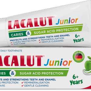 Lacalut Junior – pastë dhëmbësh për fëmijë me mbrojtje nga kariesi dhe shije mollë-nenexhik