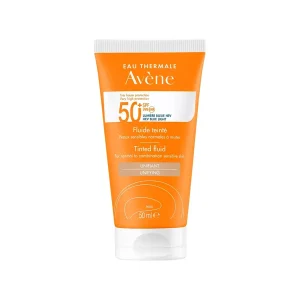 Avène Tinted Fluid SPF 50+ për mbrojtje të diellit.