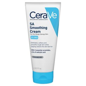 CeraVe SA Smoothing Cream – Krem eksfoliues dhe hidratues me acid salicilik dhe ceramide për lëkurë të ashpër dhe me gunga.