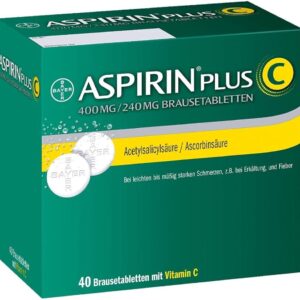 Aspirin me vitaminë C për temperaturë dhe dhimbje koke.