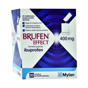 Brufen Effect 400mg – ibuprofen në formë granule për tretje të shpejtë, kundër dhimbjeve dhe inflamacionit.