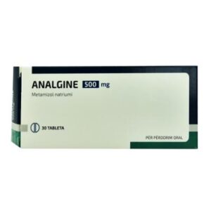 Analgine 500mg – tabletë me metamizol natriumi për lehtësimin e dhimbjeve të forta dhe uljen e temperaturës.