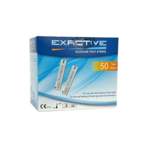 Kutia e fishave Exactive për matjen e diabetit – 50 fisha për përdorim me glukometër Exactive.