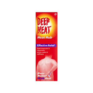 Tubi i kremit Deep Heat – pomadë ngrohëse për lehtësimin e dhimbjeve muskulore dhe ngërçeve.