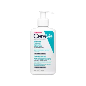 Shishe CeraVe Blemish Control Face Cleanser – pastrues i butë për lëkurë të prirur për akne me acid salicilik dhe niacinamid.