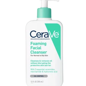 Shishe CeraVe Foaming Facial Cleanser – pastrues i butë për lëkurë të ndjeshme
