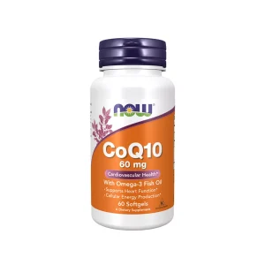 Now Co-Q10 me Omega-3 – suplement natyral për mbështetje të shëndetit kardiovaskular, energji dhe reduktim të inflamacionit.