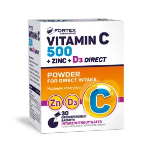 Fortex Vitaminë C 500 mg +Zn+D3 Direct - 30 bustina