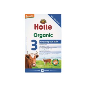 Holle Qumësht Lope Organik 3 për fëmijë mbi 12 muaj – formulë organike e pasur me vitamina dhe minerale, pa aditivë dhe sheqer të shtuar.